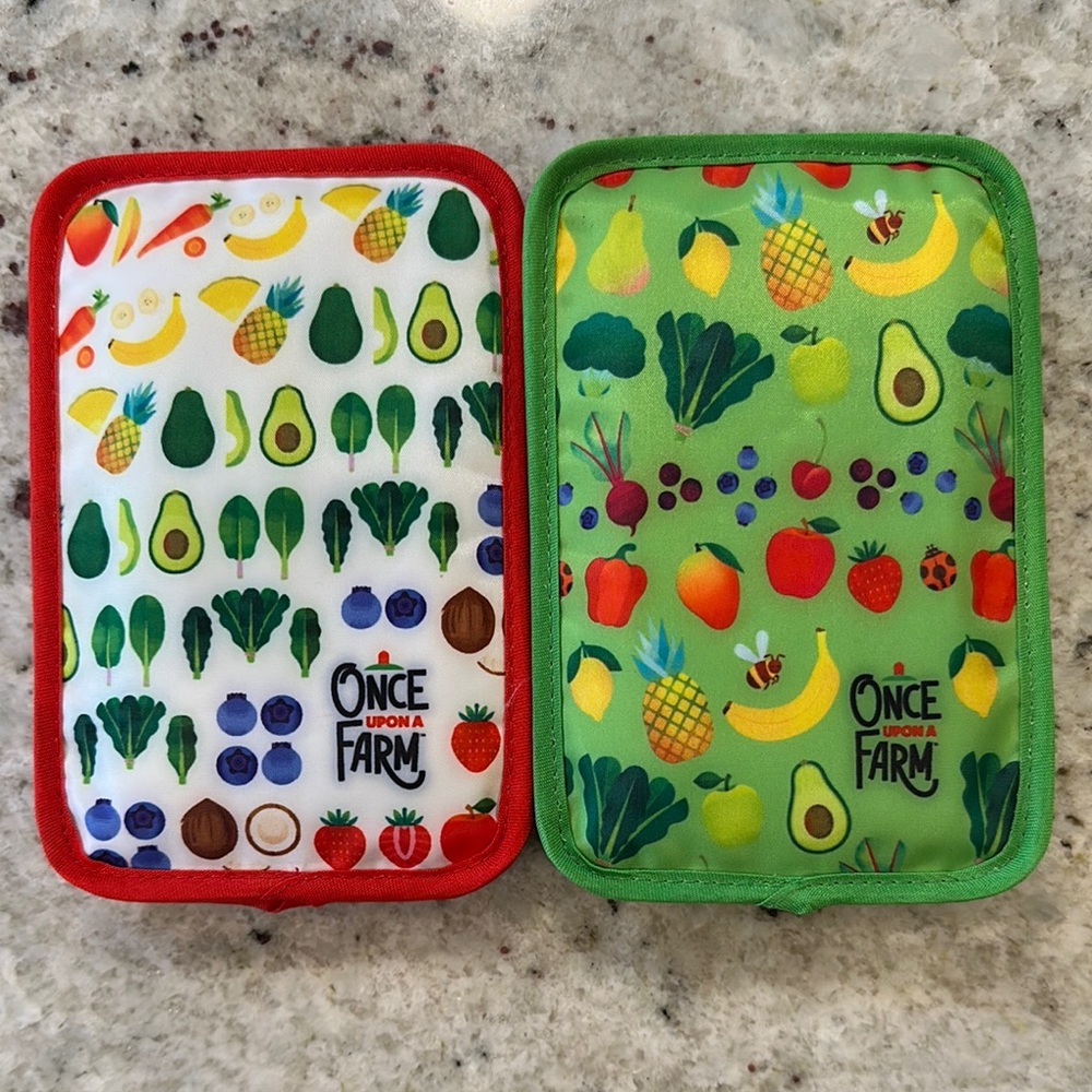 Once Upon a Farm Fruit and Veggie On The Go Pouch Coolers, set of 2